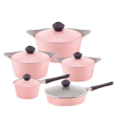 2020 non-stick pink ceramic Korea style neoflam cookware set