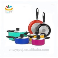 Eco-Friendly Cheap different size colorful Wholesale stone-coated aluminum frying pan non-stick cookware sets