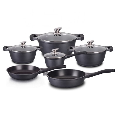 Mguoguo 10pcs aluminium casserole sauce pot fry pan  die casting non stick cookware set